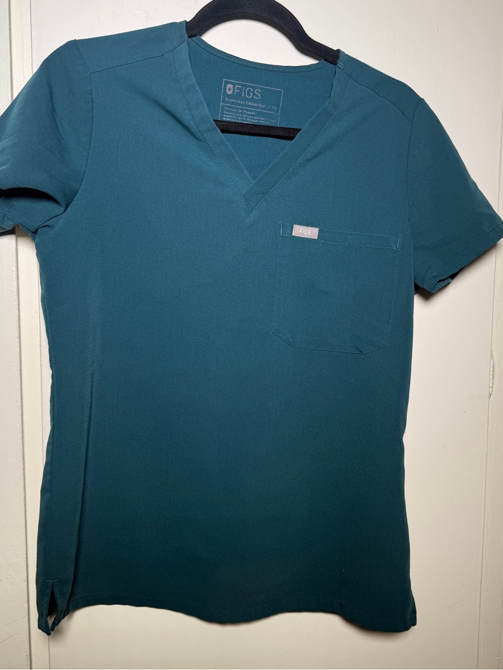 FIGS Womens Teal V-Neck Short Sleeve Scrub Top XS